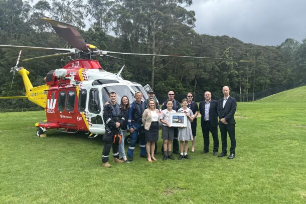 Green Point Students Treated to Rescue Helicopter Visit