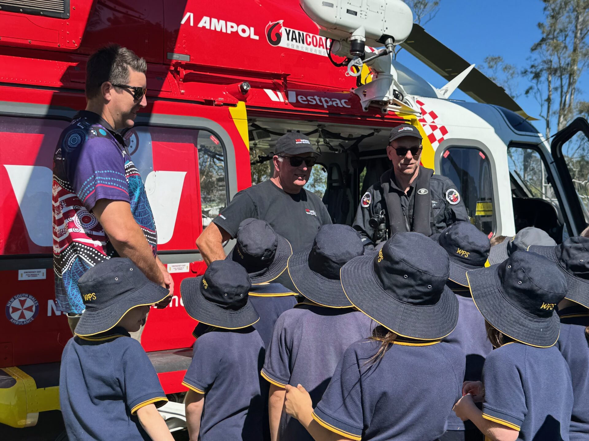 Rescue Helicopter Touches Down at Woodburn Public School