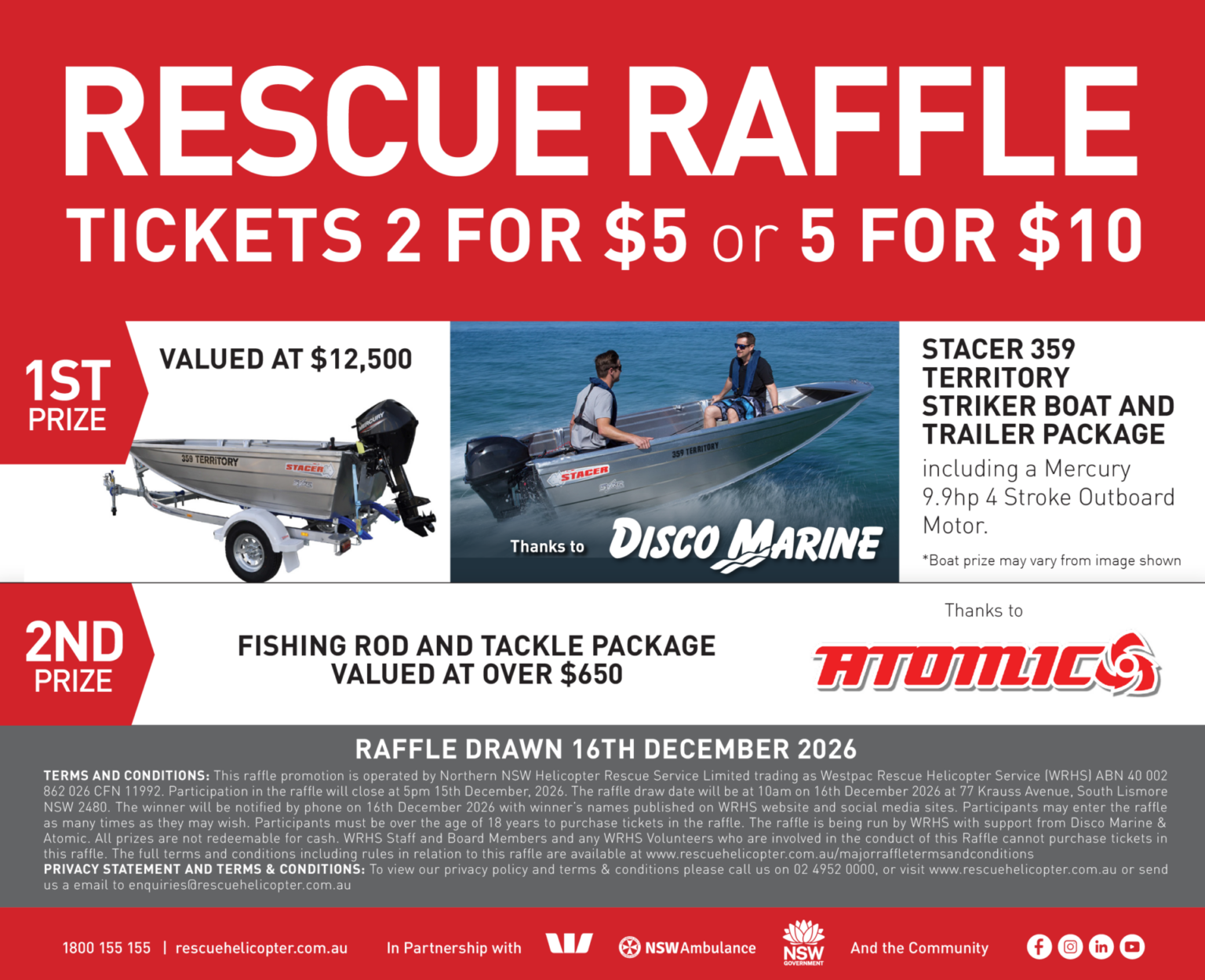 Raffle - Westpac Rescue Helicopter Service